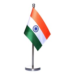 Picture of Indian Car Dashboard Flag 2 Inch x 3 Inch | Stainless Steel and Plastic Blush Rose Gold Base